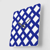 Witte diamanten op de marine vierkante klok (Hoek)