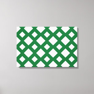 Witte diamanten op groen canvas afdruk