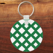 Witte diamanten op groen sleutelhanger (Voorkant)