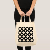 Witte diamanten op zwart tote bag (Voorkant (product))
