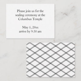 Witte Diamanten Tempel Afdichting Uitnodiging Informatiekaartje