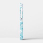 Witte dianthus anjers aqua blauw Case-Mate iPhone case (Achterkant / Links)