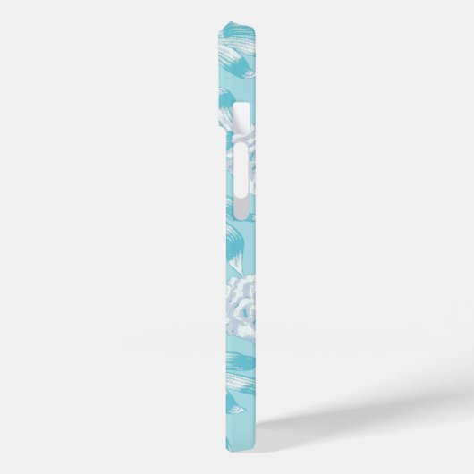 Witte dianthus anjers aqua blauw Case-Mate iPhone case (Achterkant / Links)