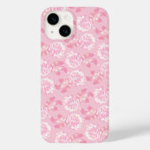 Witte dianthus anjers op bleek roze Case-Mate iPhone case (Achterkant)