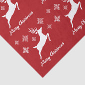 Witte dieper op rood met sneeuwvlokken en tekst tissuepapier (Detail)