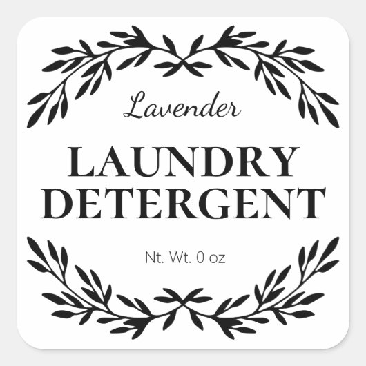  witte DIY wasmiddellabels Vierkante Sticker (Voorkant)
