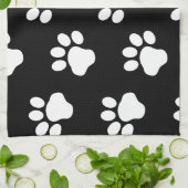 Witte doekjes verf afdrukken op zwart theedoek (Gevouwen)