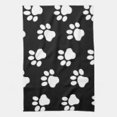 Witte doekjes verf afdrukken op zwart theedoek (Verticaal)