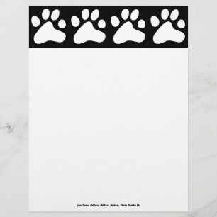 Witte Dog Paws, Jouw naam, Adres, Adres, Advertent Briefhoofd