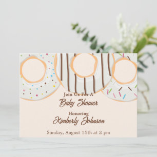 Witte Donut Delight Baby Shower Kaart
