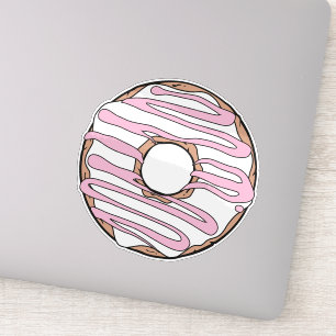 Witte donut, donut, chocolade, vorst, ijs sticker