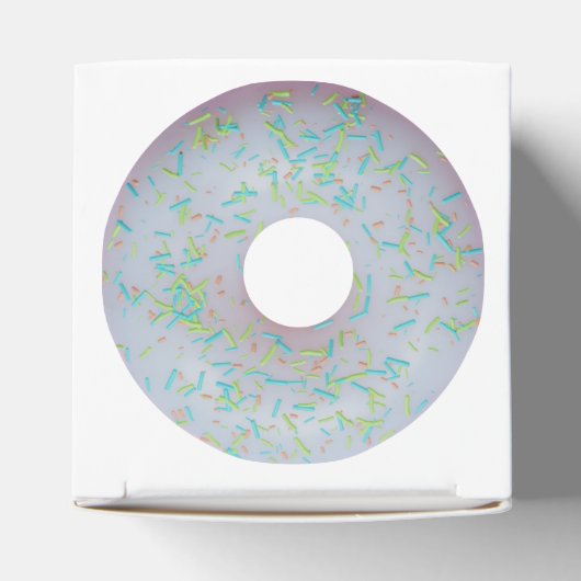 Witte donut met sproeiers bedankdoosjes (Bovenkant)