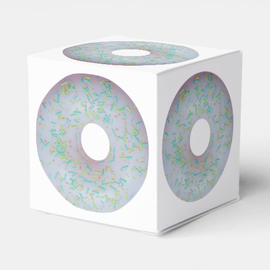 Witte donut met sproeiers bedankdoosjes (Achterkant)