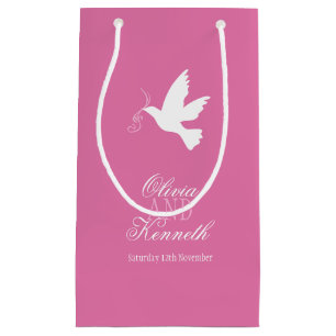 Witte dove bruiloft bedankt je persoonlijke cadeau klein cadeauzakje