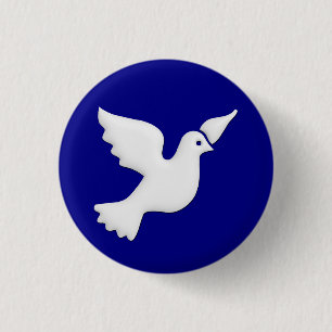 Witte dove gordijnoorring rechts ronde button 3,2 cm