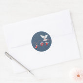 Witte dove met JOY-tekst Ronde Sticker (Envelop)