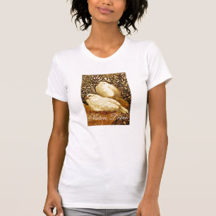 WITTE DOVES IN BROWN SEPIA/NATUUR LOVER T-SHIRT