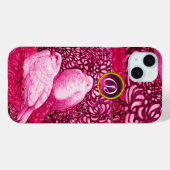 WITTE DOVES IN PINK FUCHSIA MONOGRAM Case-Mate iPhone CASE (Achterkant (horizontaal))