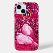 WITTE DOVES IN PINK FUCHSIA MONOGRAM Case-Mate iPhone CASE (Achterkant)