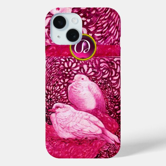 WITTE DOVES IN PINK FUCHSIA MONOGRAM Case-Mate iPhone CASE (Achterkant)