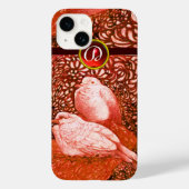 WITTE DOVES IN RODE MONOGRAM Case-Mate iPhone CASE (Achterkant)