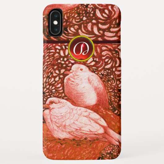WITTE DOVES IN RODE MONOGRAM Case-Mate iPhone CASE (Achterkant)