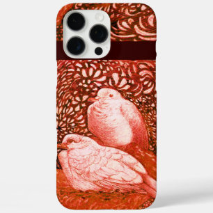 WITTE DOVES IN ROOD iPhone 16 PRO MAX HOESJE