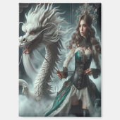 Witte draak en tamer magneet (Voorkant)