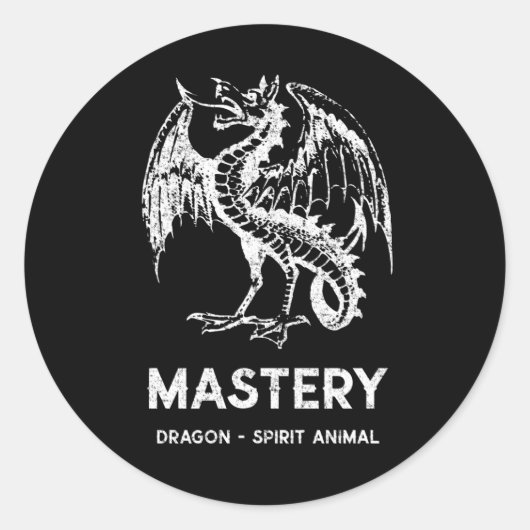 Witte draak geest dier ronde sticker (Voorkant)