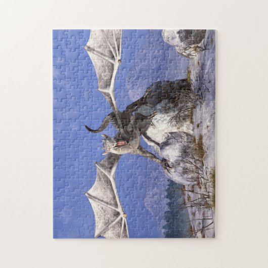 Witte draak legpuzzel (Verticaal)
