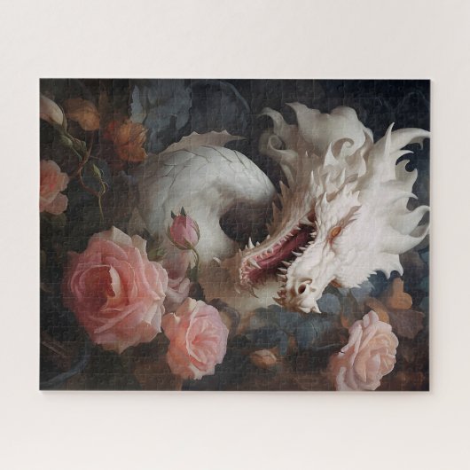 Witte draak legpuzzel (Horizontaal)