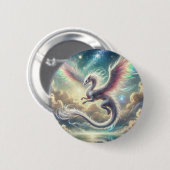 Witte draak ronde button 5,7 cm (Voorkant /achterkant)