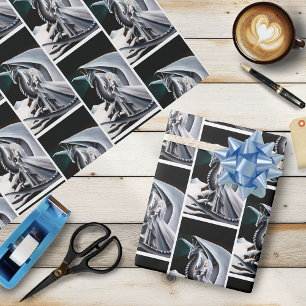 Witte Draak Vrouw Fantasie Auroras Cadeaupapier
