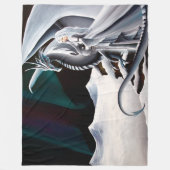 Witte Draak Vrouw Fantasie Auroras Fleece Deken (Voorkant)