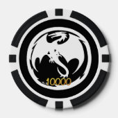 Witte Dragon zwart blk goud 10K gestreepte poker c Poker Chips (Voorkant)