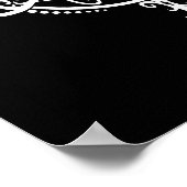 Witte dragonfly zwenken op zwart poster (Hoek)