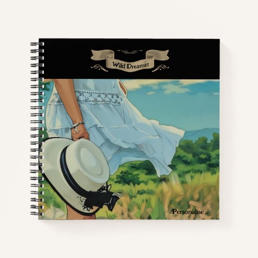  Witte Dress Pet Wild Dreamer Quote Journal Notitieboek (Voorkant)