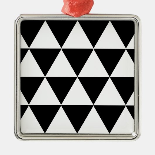 Witte driehoeken metalen ornament (Voorkant)