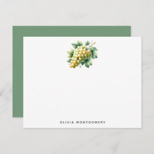 Witte druiven aangepaste naam persoonlijk notitiekaartje