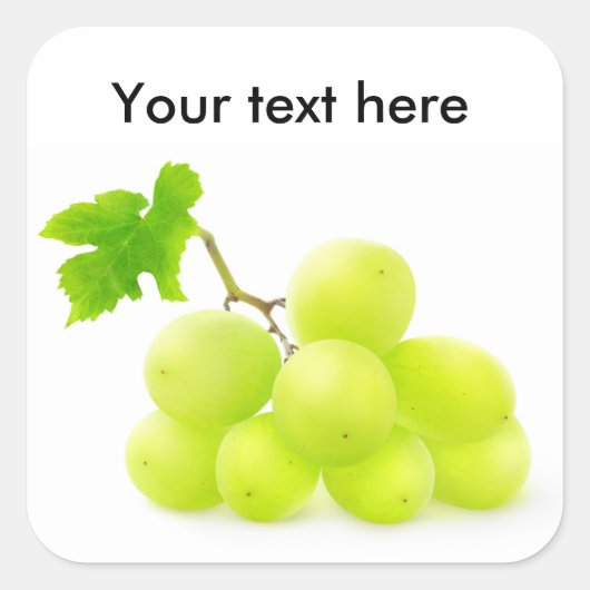 Witte druiven vierkante sticker (Voorkant)