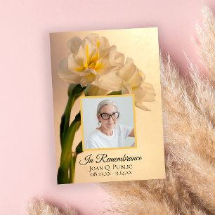 Witte Dubbele Daffodil Bloemen Dood Jubileum Kaart