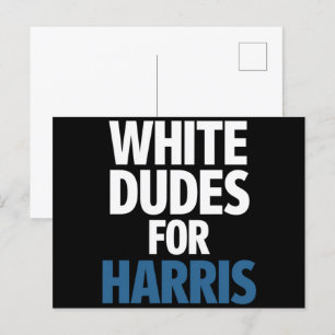 Witte Dudes voor Harris Kamala Harris 2024 verkiez Briefkaart