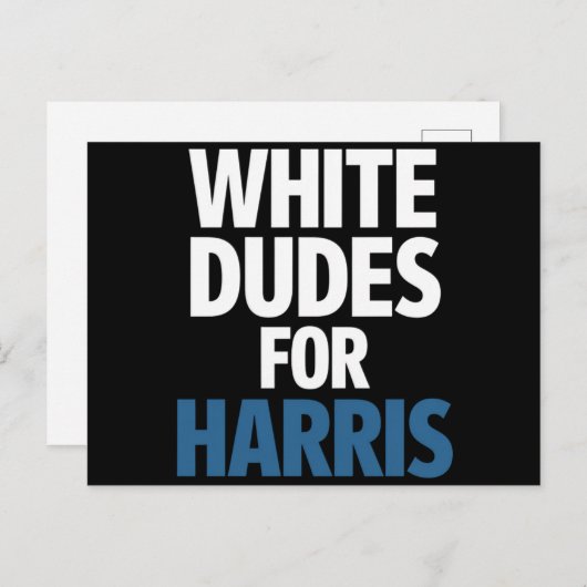 Witte Dudes voor Harris Kamala Harris 2024 verkiez Briefkaart (Voorkant / Achterkant)