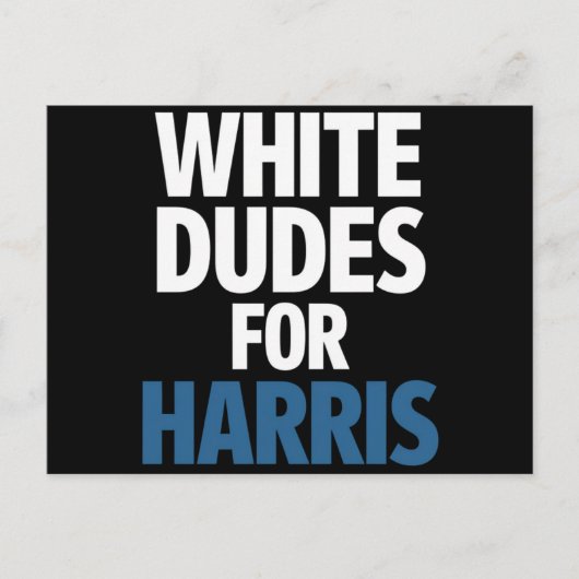 Witte Dudes voor Harris Kamala Harris 2024 verkiez Briefkaart (Voorkant)