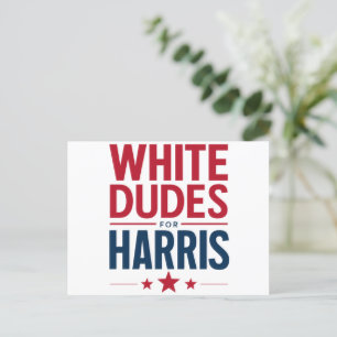 Witte Dudes voor Harris Verkiezing Kamala Harris 2 Briefkaart