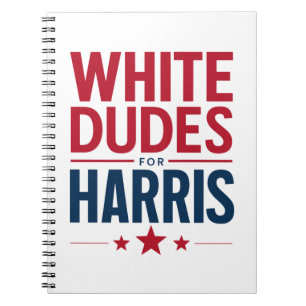 Witte Dudes voor Harris Verkiezing Kamala Harris 2 Notitieboek