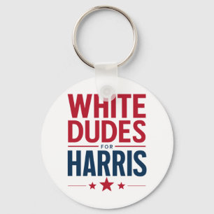 Witte Dudes voor Harris Verkiezing Kamala Harris 2 Sleutelhanger