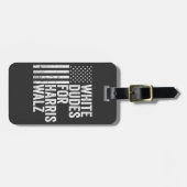 Witte Dudes voor Harris Walz Amerikaanse vlag verk Bagagelabel (Voorkant horizontaal)