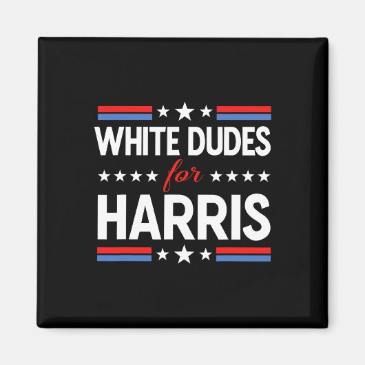Witte Dudes voor Kamala Harris President Verkiezin Magneet (Voorkant)