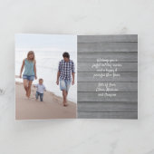 Witte Duif 1 foto Moderne Vrede Grijs Hout Gevouwe Feestdagen Kaart (Binnen)